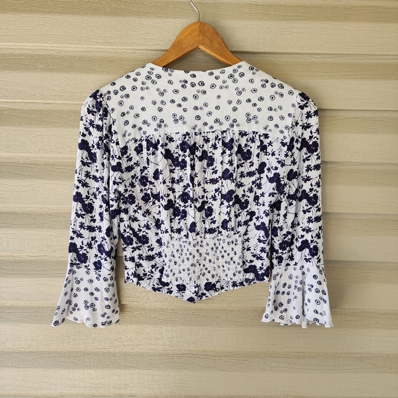 Free People lady bohemian bell sleeve crop top - Picture 10 of 13